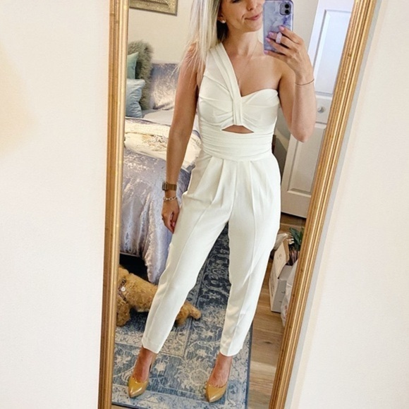 NWT A.L.C. Athena Cropped One-Shoulder Jumpsuit - Picture 9 of 11